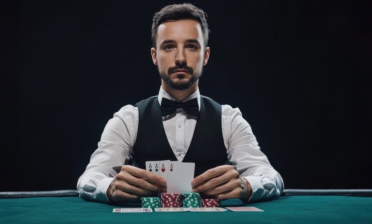 Studio dealer Lightning Baccarat platform slot 77 dengan teknologi multi-kamera profesional